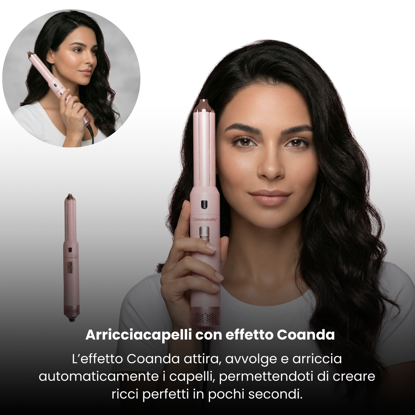 Chiomabella® Asciugacapelli AirStyler – 5 in 1 Rosa
