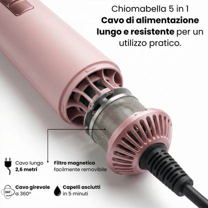 Chiomabella® Asciugacapelli AirStyler – 5 in 1 Rosa